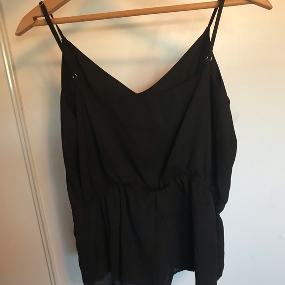 Black Tank Top Blouse - Picture 2 of 4